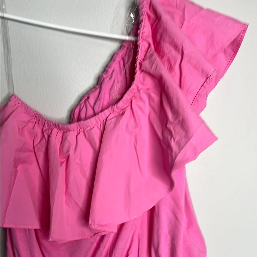 Pink Ruffled Off-Shoulder Women's Top